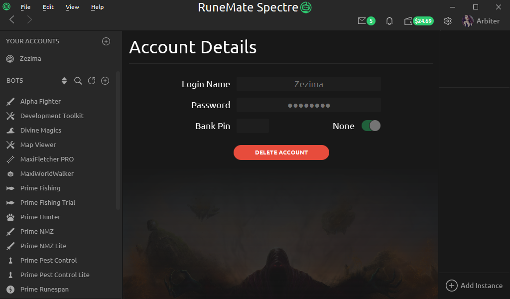 RuneScape Account Details